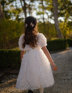 Kids girls Tea Party Sparkle Tulle Dress - White