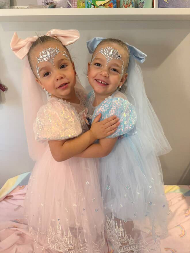 Enchanting Royal Princess Dress Cosplay Costume & Tulle Bow Clip - Fox Baby & Co