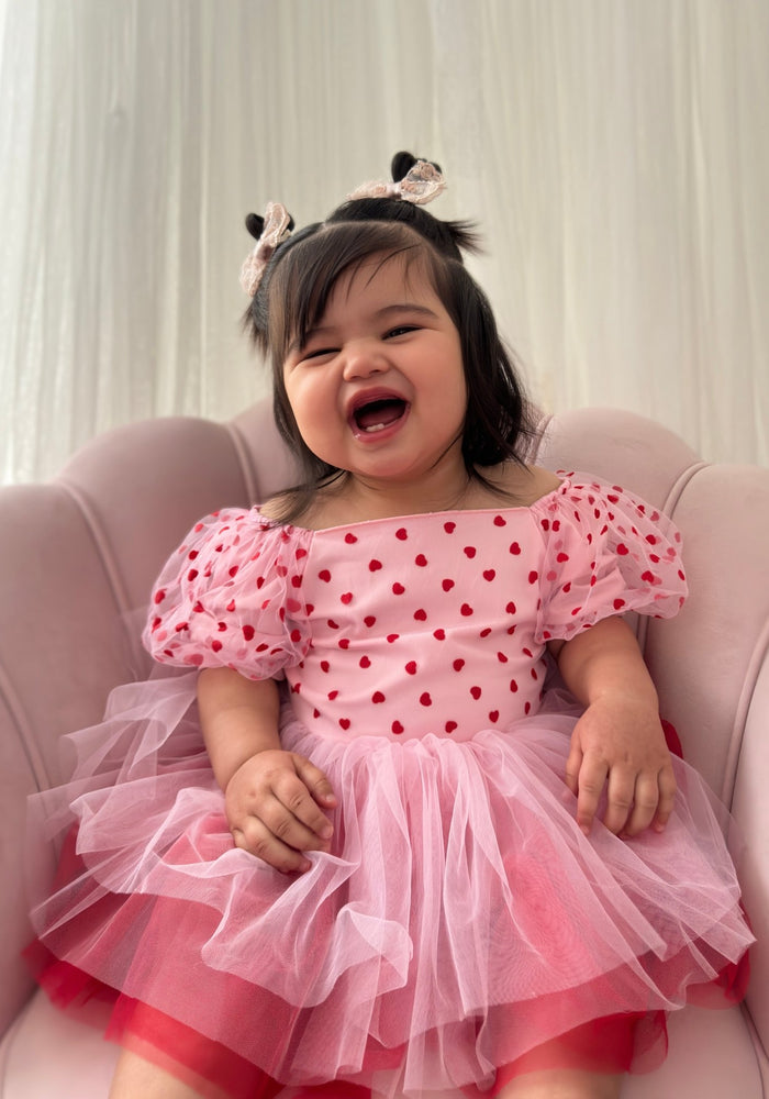 Kids little girls Ballerina Princess Tutu - Pink Heart - Fox Baby & Co