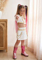 Load image into Gallery viewer, Kids Girls kpop Style Demon Hunter Rumi Mira Costume Skirt &amp; Top 2 Piece Set - Fox Baby &amp; Co
