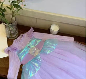 Mermaid Princess Birthday Long Sleeve Party Dress Costume - Fox Baby & Co