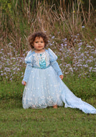 Load image into Gallery viewer, Snow Sparkle Elsa Princess Long Sleeve Dress Costume &amp; Cape - Fox Baby &amp; Co
