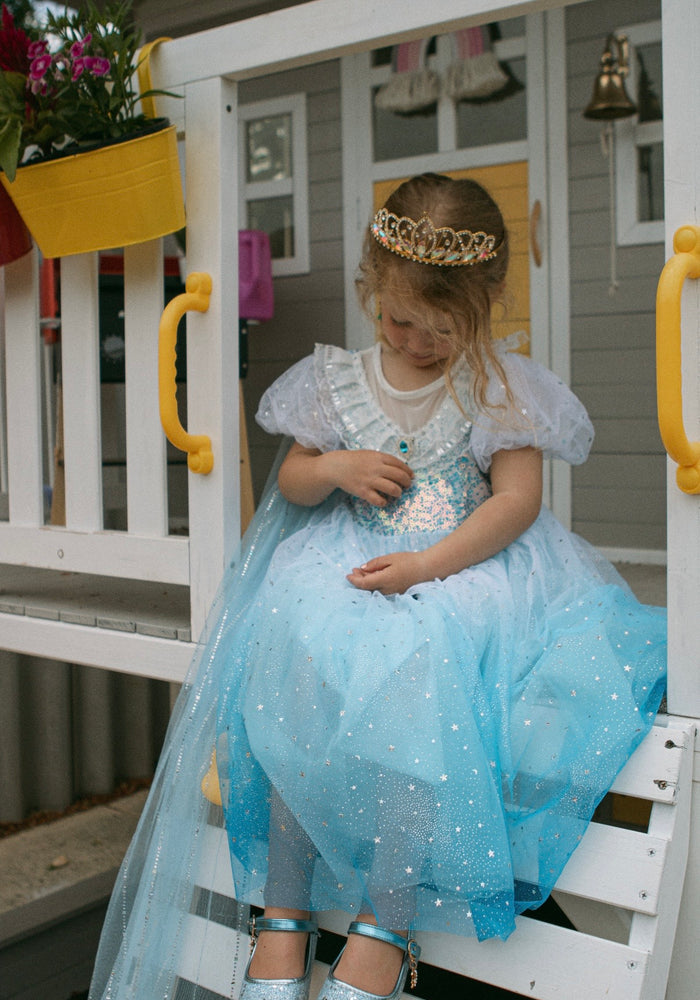 Elsa Lace Princess Party Dress Costume Cosplay & Cape - Blue - Fox Baby & Co