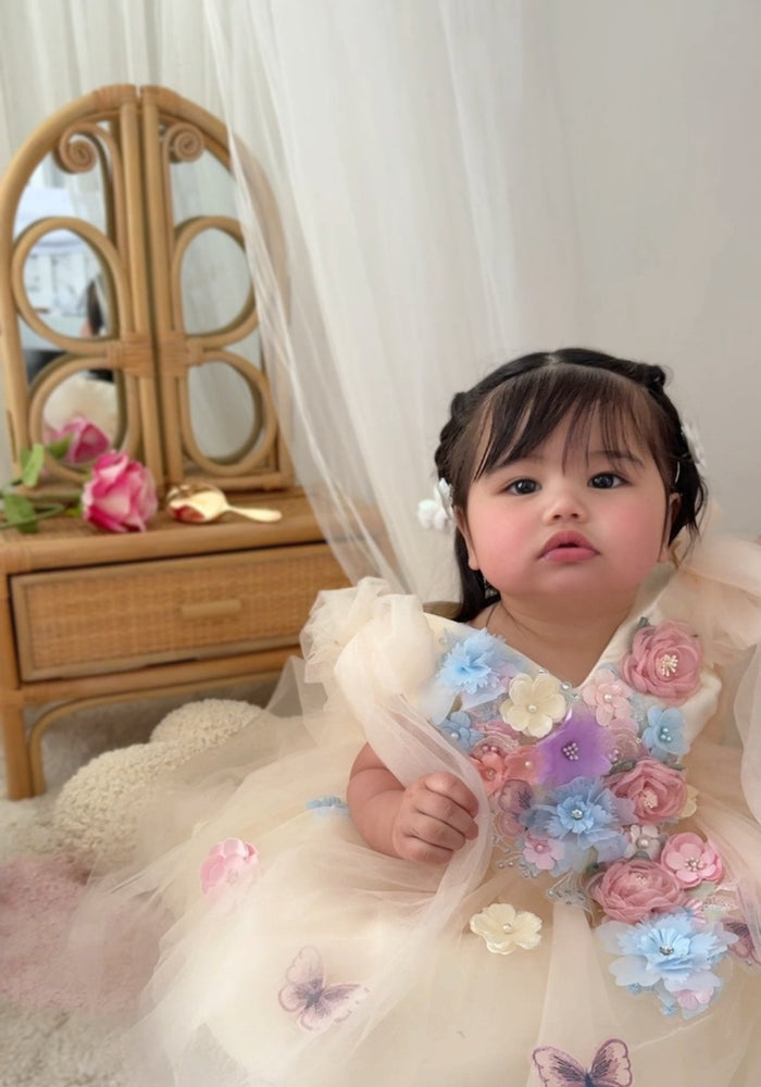 Primrose Butterfly Luxe Little Girls Tulle Dress - Lemon (pre order) - Fox Baby & Co