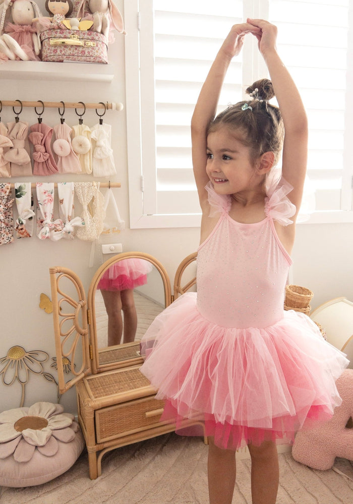 Luxe Ballerina Sparkle Tulle Tutu Leotard - Pink - Fox Baby & Co