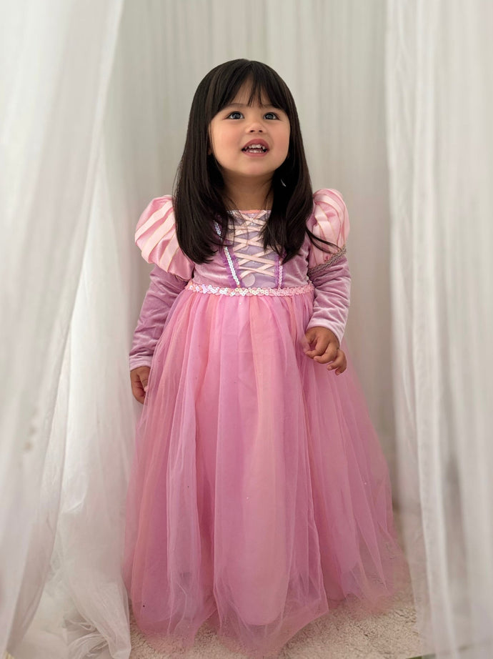 Enchanted Purple Princess Birthday Long Sleeve Party Dress Costume - Fox Baby & Co
