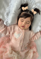 Load image into Gallery viewer, Sparkle Heart Knitted Cardigan &amp; Tulle Tutu - Pink/Peach (pre order)
