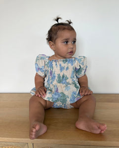 Baby Girls French Flora Puff Romper - Fox Baby & Co