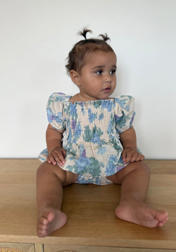 Baby Girls French Flora Puff Romper - Fox Baby & Co