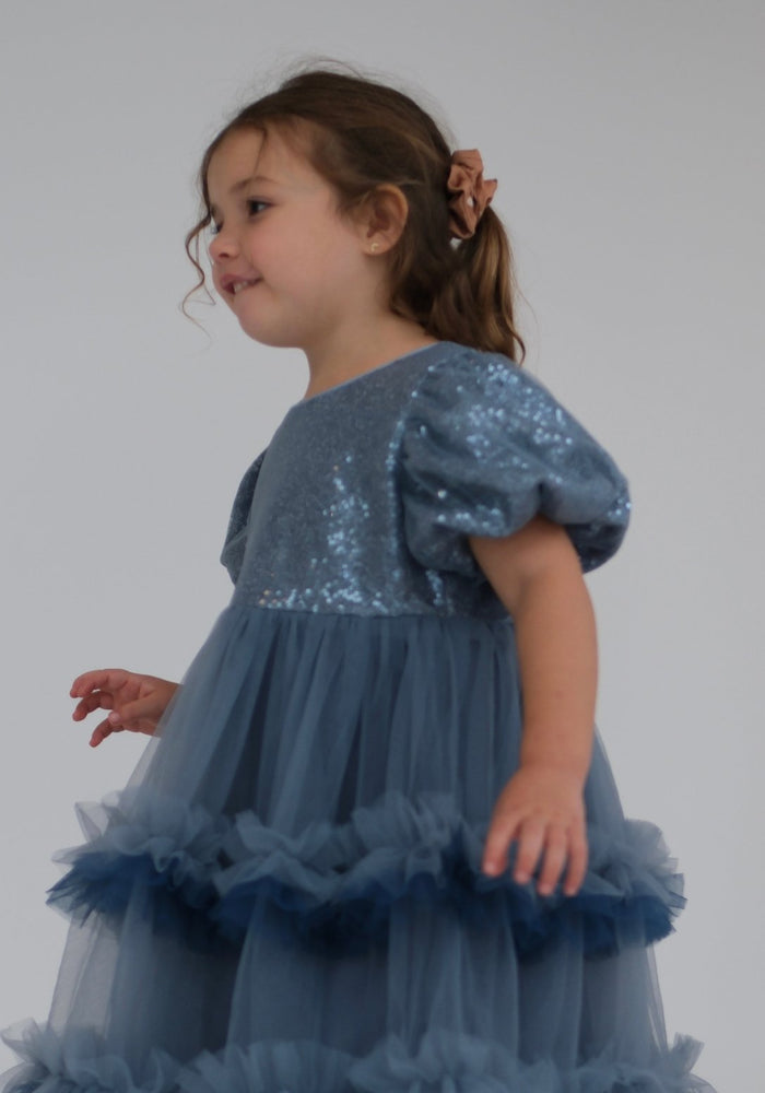 Kid little girl Fairyland Birthday Tulle Dress - Blue - Fox Baby & Co