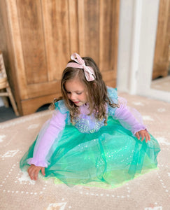 Mermaid Princess Birthday Long Sleeve Party Dress Costume