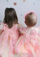 Load image into Gallery viewer, Kids little Girls Aurora Tulle Fairy Birthday Dress - Peach Rainbow
