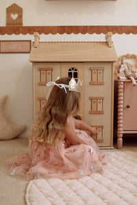 Christmas Tutu Stars & Moons Little Girls Tulle Dress - Pink - Fox Baby & Co