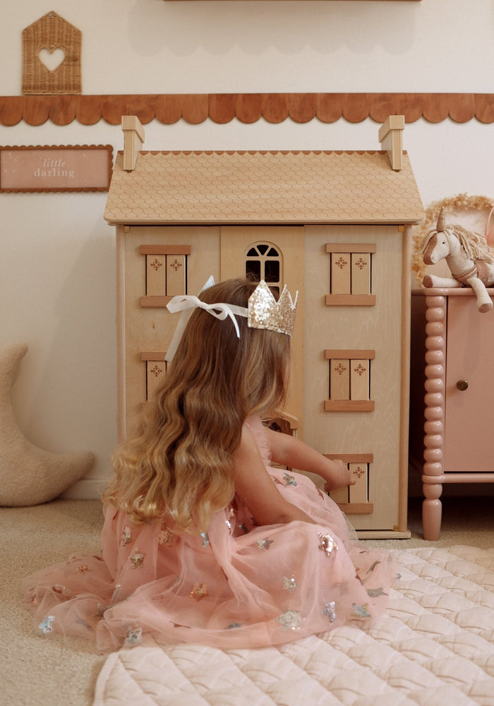 Christmas Tutu Stars & Moons Little Girls Tulle Dress - Pink - Fox Baby & Co