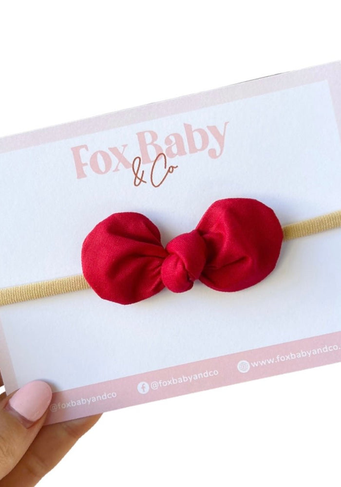 Harper Baby Bow Headband - Cherry Red - Fox Baby & Co