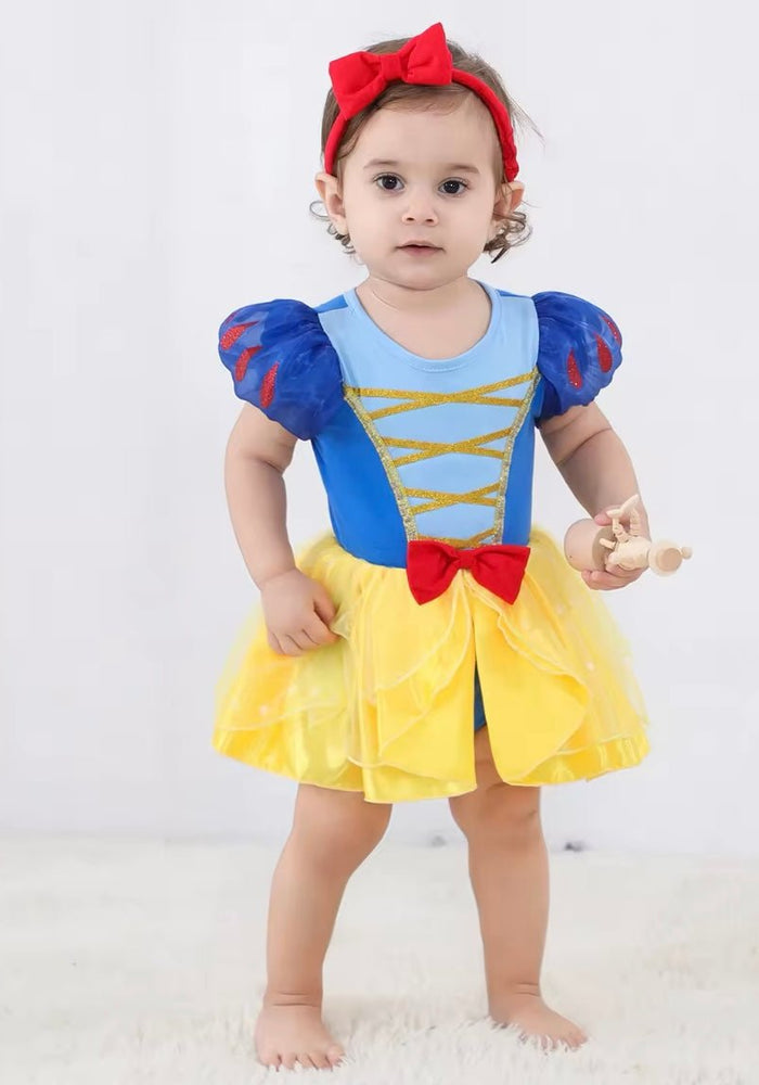 Baby Girls Snow White Princess Tutu Tulle Romper with bow - Fox Baby & Co