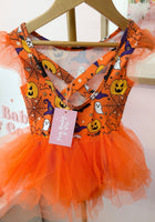Load image into Gallery viewer, Halloween Ballerina Shimmer Tulle Tutu Leotard - Pumpkin(pre order) - Fox Baby &amp; Co
