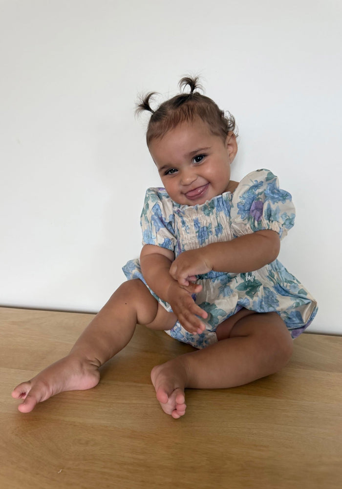 Baby Girls French Flora Puff Romper - Fox Baby & Co