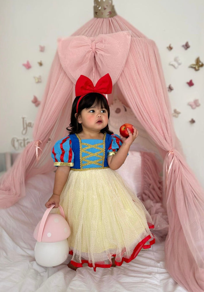 Classic Snow White Princess Birthday Party Dress Costume & Headband - Fox Baby & Co