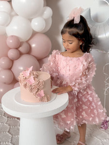 Madelyn Butterfly Luxe Little Girls Tulle Dress - Dusty Rose - Fox Baby & Co