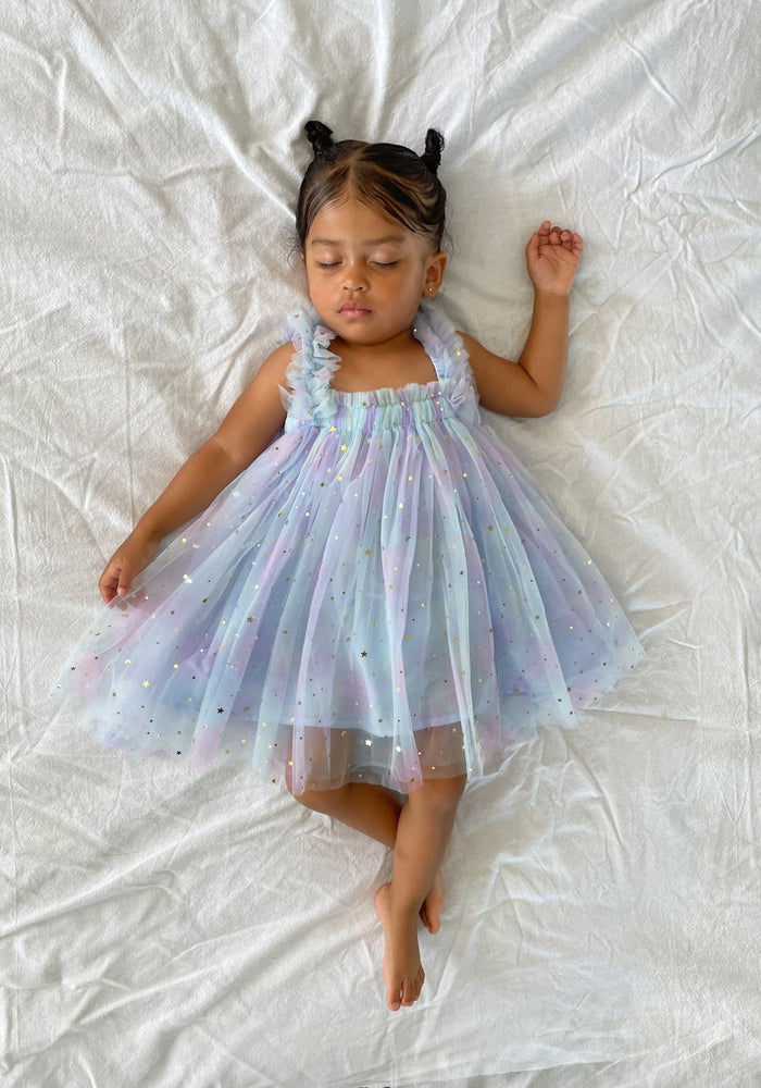 1st Birthday Kids little girls Arabella Tulle Fairy Birthday Dress - Blue - Fox Baby & Co