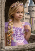 Load image into Gallery viewer, Whimsical Rapunzel Floral Luxe Princess Dress 💜🌸 (limited edition) - Fox Baby &amp; Co

