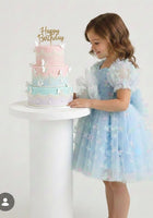 Load image into Gallery viewer, Kids girls Tea Party Butterfly Tulle Dress - Blue - Fox Baby &amp; Co

