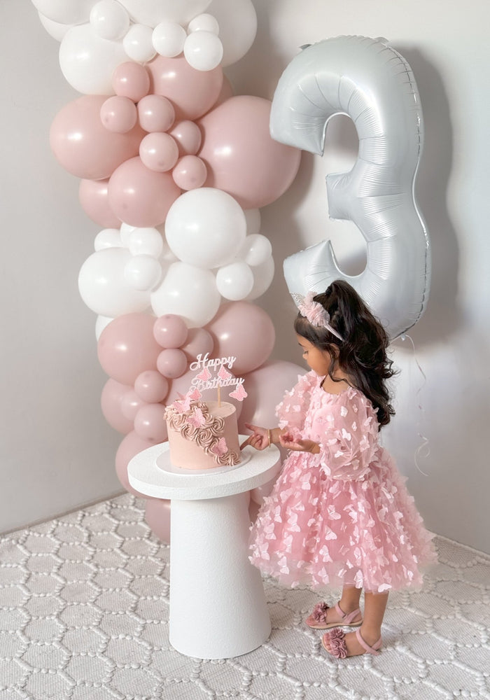 Madelyn Butterfly Luxe Little Girls Tulle Dress - Dusty Rose - Fox Baby & Co