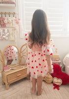 Load image into Gallery viewer, Girl Valentine Bow Big Heart Tulle Dress - Pink - Fox Baby &amp; Co
