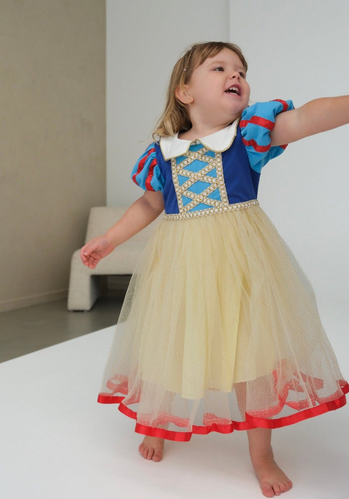 Enchanted Snow White Princess Birthday Party Dress Costume & Headband - Fox Baby & Co