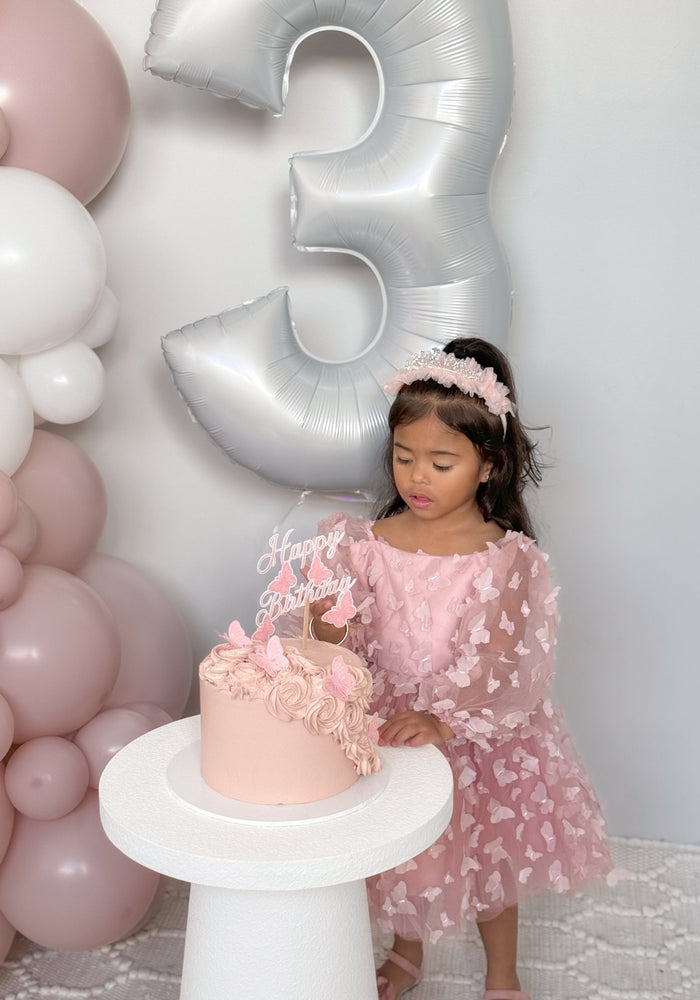 Madelyn Butterfly Luxe Little Girls Tulle Dress - Dusty Rose - Fox Baby & Co