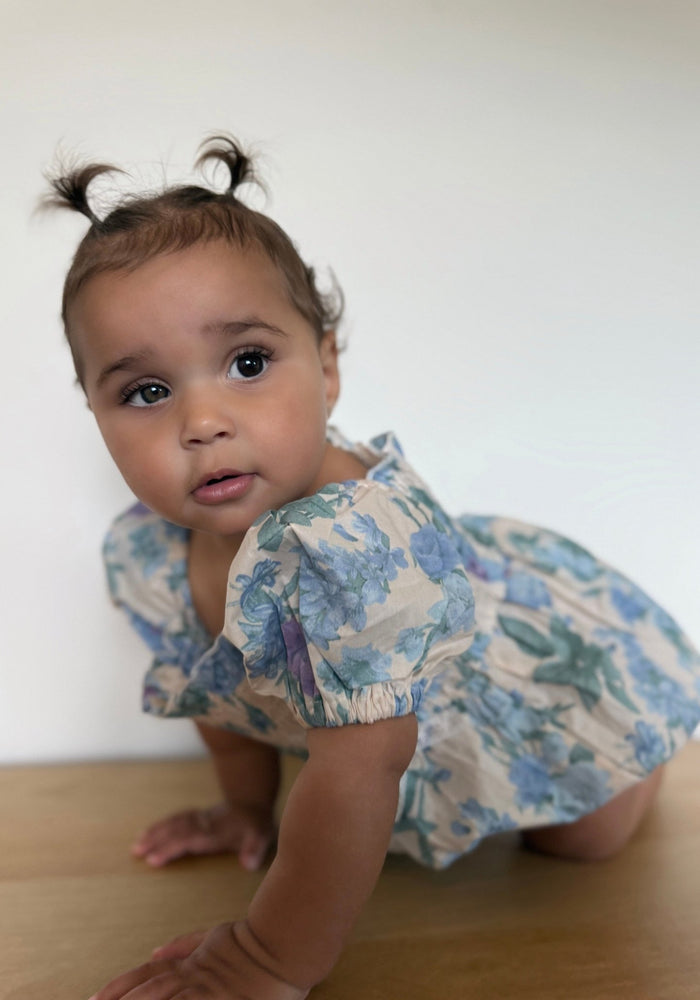 Baby Girls French Flora Puff Romper - Fox Baby & Co