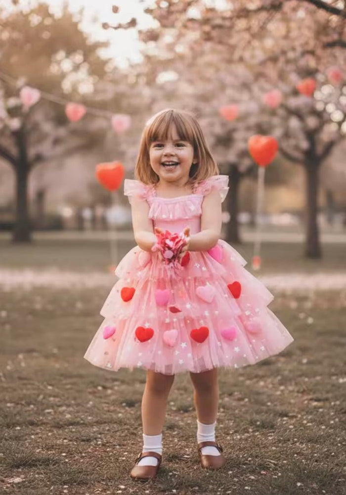 Girl My Sweetheart Tulle Dress - Pink (pre order) - Fox Baby & Co