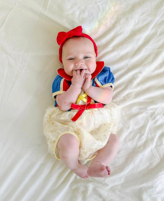 Baby Girls Snow White Princess Puff Tulle Romper with bow - Fox Baby & Co