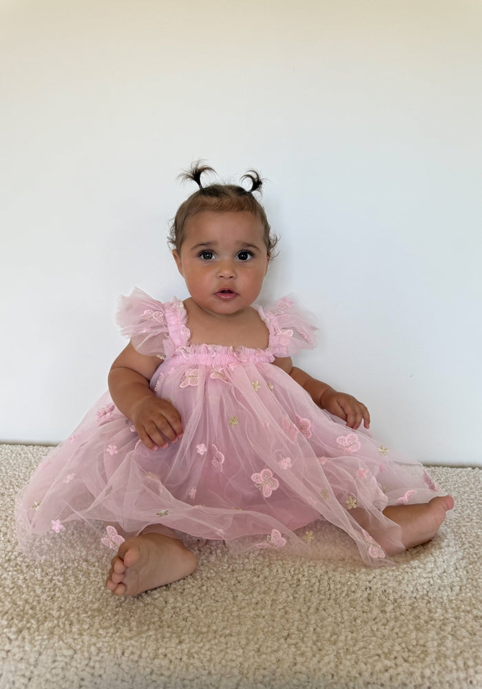 Whimsical Butterfly Fairy Tulle Birthday Dress - Pink - Fox Baby & Co