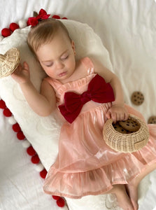 Holly Frill Bow Christmas Dress