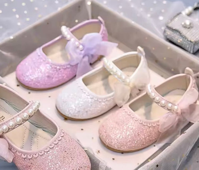 Little Bow Lilac Pearl Princess Birthday Girl Mary Jane Shoe (pre order) - Fox Baby & Co