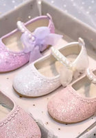 Load image into Gallery viewer, Little Bow Lilac Pearl Princess Birthday Girl Mary Jane Shoe (pre order) - Fox Baby &amp; Co
