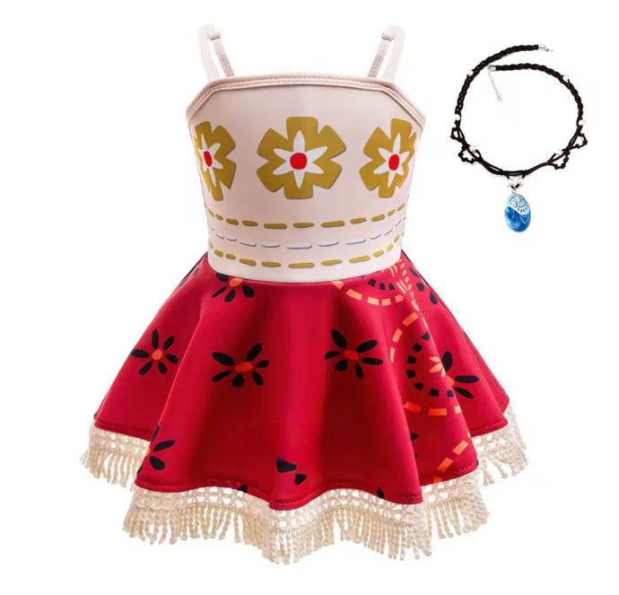Moana Princess Baby Girl Dress Costume & Necklace - Fox Baby & Co