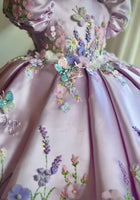 Load image into Gallery viewer, Vintage Floral Little Girls Luxe Dress - lilac
