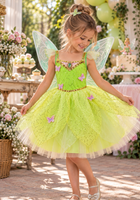 Load image into Gallery viewer, Enchanting Tinkerbell Luxe Fairy Princess Dress &amp; matching Wings - Fox Baby &amp; Co
