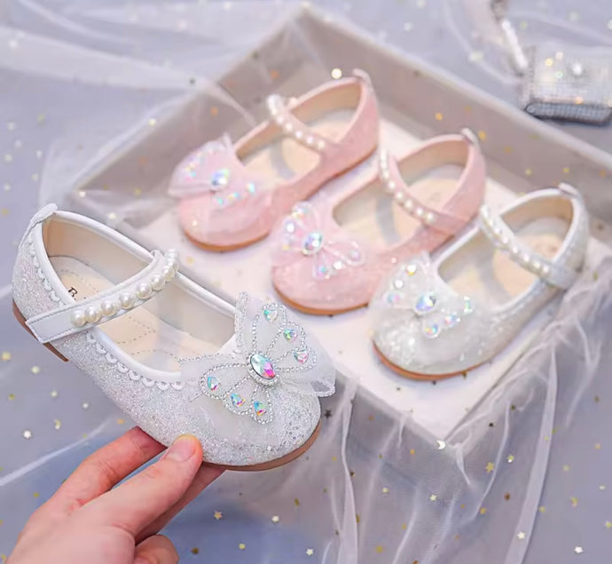 New Butterfly Sparkle Pearl Princess Birthday Girl Mary Jane Shoe (pre order)