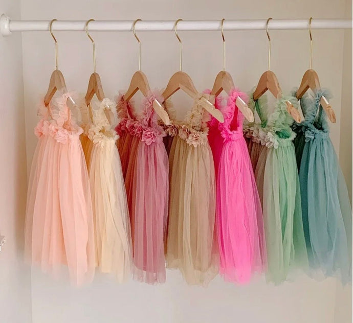 Florence Floral Birthday Tulle Dress (pre order) - Fox Baby & Co