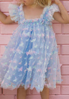 Load image into Gallery viewer, New Arabella Butterfly Luxe Fairy Tulle Birthday Dress - Blue Rainbow - Fox Baby &amp; Co
