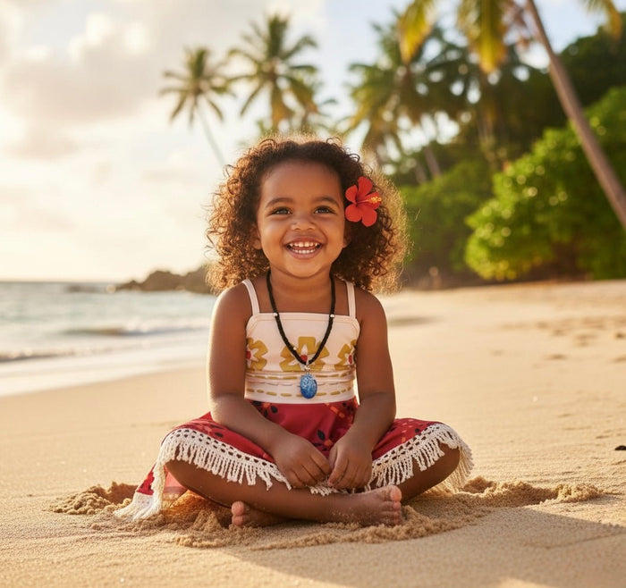 Moana Princess Baby Girl Dress Costume & Necklace - Fox Baby & Co