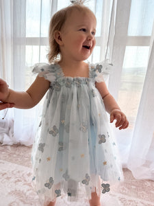 Whimsical Butterfly Fairy Tulle Birthday Dress - Blue - Fox Baby & Co
