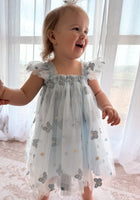 Load image into Gallery viewer, Whimsical Butterfly Fairy Tulle Birthday Dress - Blue - Fox Baby &amp; Co
