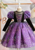 Load image into Gallery viewer, Witch Halloween Long Sleeve Long Sleeve Dress Costume with bag - Purple - Fox Baby &amp; Co
