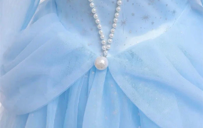 Blue Wonderland Princess Birthday Long Sleeve Party Dress Costume - Fox Baby & Co