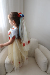 Luxe Snow White Princess Sparkle Party Dress Costume & Tulle Clip - Fox Baby & Co
